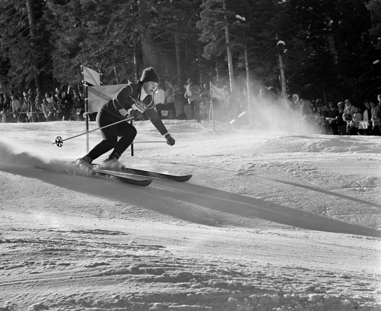 Yvonne Rüegg lors des Jeux olympiques de Squaw Valley 1960. [Keystone]