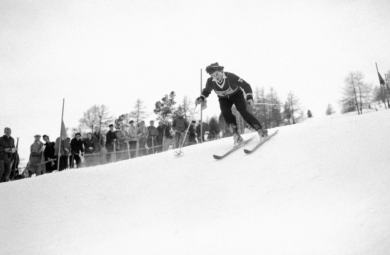 Hedy Schlunegger remporte la descente aux JO de Saint-Moritz en 1948. [Keystone]