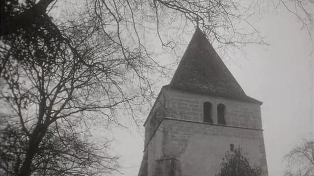 Clocher de l'église de Commugny en 1962 [RTS]