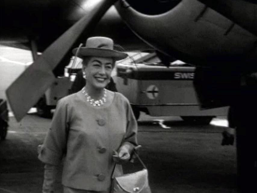 La visite en Suisse de la légendaire actrice Joan Crawford.