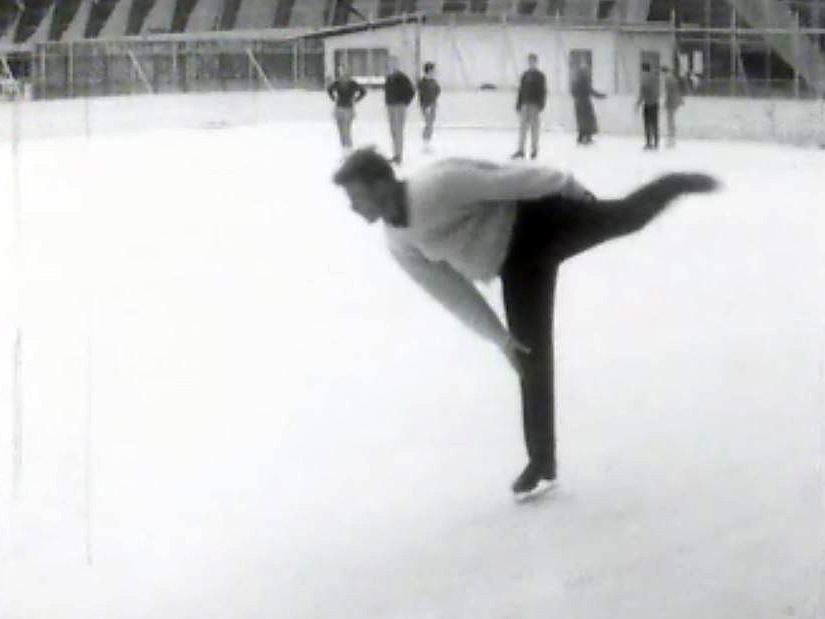 Le champion Alain Calmat s'entraîne à Genève.