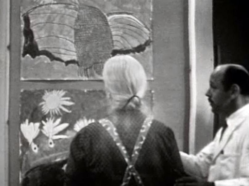 Visite en 1965 de l'atelier artistique d'un hôpital psychiatrique. [RTS]