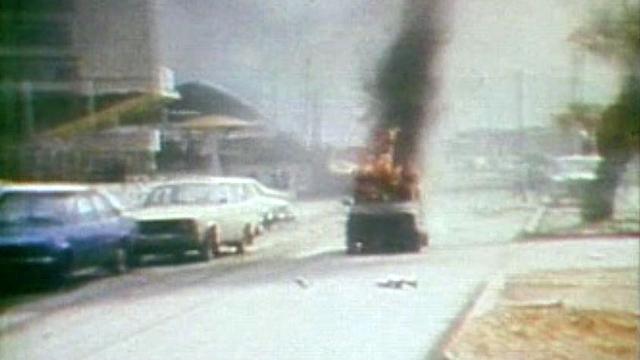 Un attentat à la voiture piégée, au coeur de Beyrouth, en 1982.