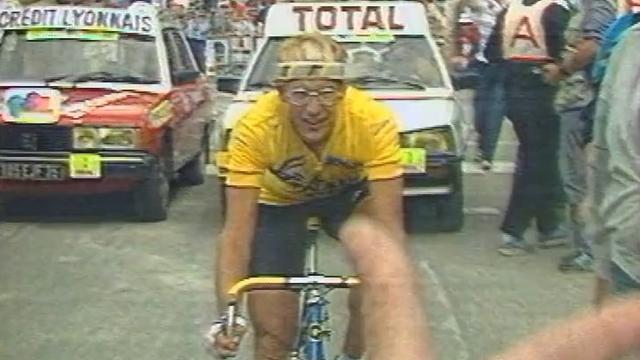 Laurent Fignon, la révélation du Tour de France 1983, s'exprime au micro de Bertrand Duboux.