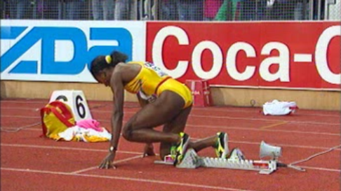 A Lausanne, Merlene Ottey remporte le 100 m. dames.