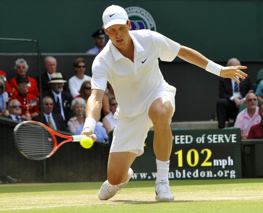 Berdych a concrétisé 4 balles de break sur 6. [KEYSTONE - NEIL MUNNS]