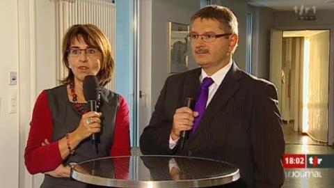 Séquences choisies: Elections jurassiennes: l'interview de la socialiste Elisabeth Baume-Schneider, grande gagnante du 1er tour, et du PDC Charles Juillard.
