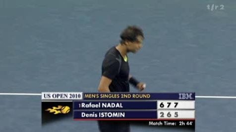 Tennis / US open (2e tour): Rafael Nadal s’impose en 3 sets, mais Denis Istomin (UZB) a opposé une belle résistance, 6-2 7-6 (7-5) 7-5