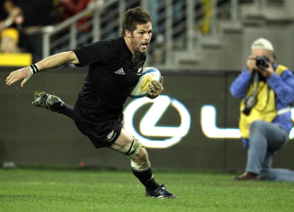 Le capitaine néo-zélandais Richie McCaw tentera d'emmener son équipe jusqu'au titre mondial. [KEYSTONE - Rick Rycroft.]