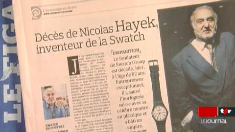 Décès de Nicolas Hayek: la presse helvétique et étrangère salue ce matin sa mémoire