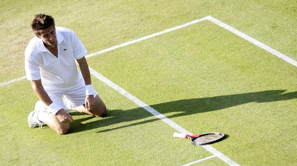 Epuisé, Nicolas Mahut est sûr d'entrer dans l'histoire du tennis. [KEYSTONE - FELIPE TRUEBA]