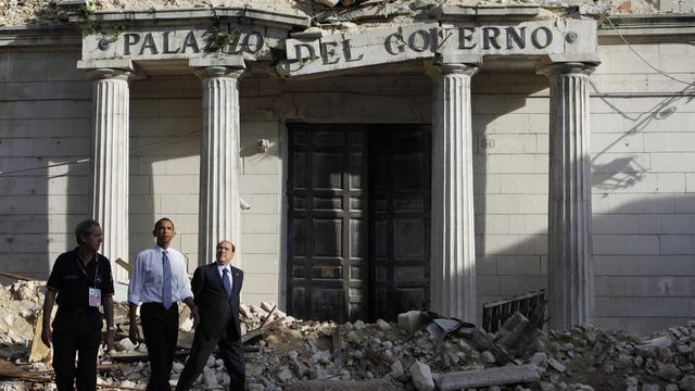 L'Aquila séisme Obama Berlusconi