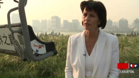 Exposition Universelle de Shangaï: interview de Doris Leuthard, présidente de la Confédération