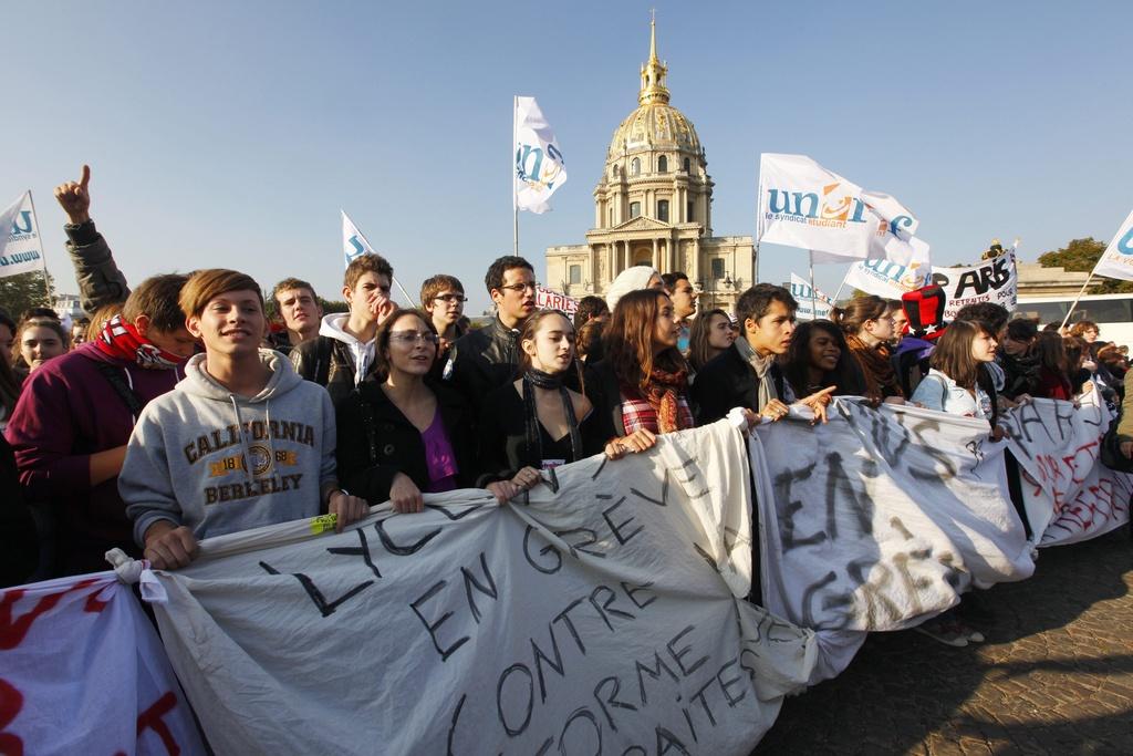 La mobilisation des lycéens prend de l'ampleur et ne va pas sans heurts. [KEYSTONE - IAN LANGSDON]