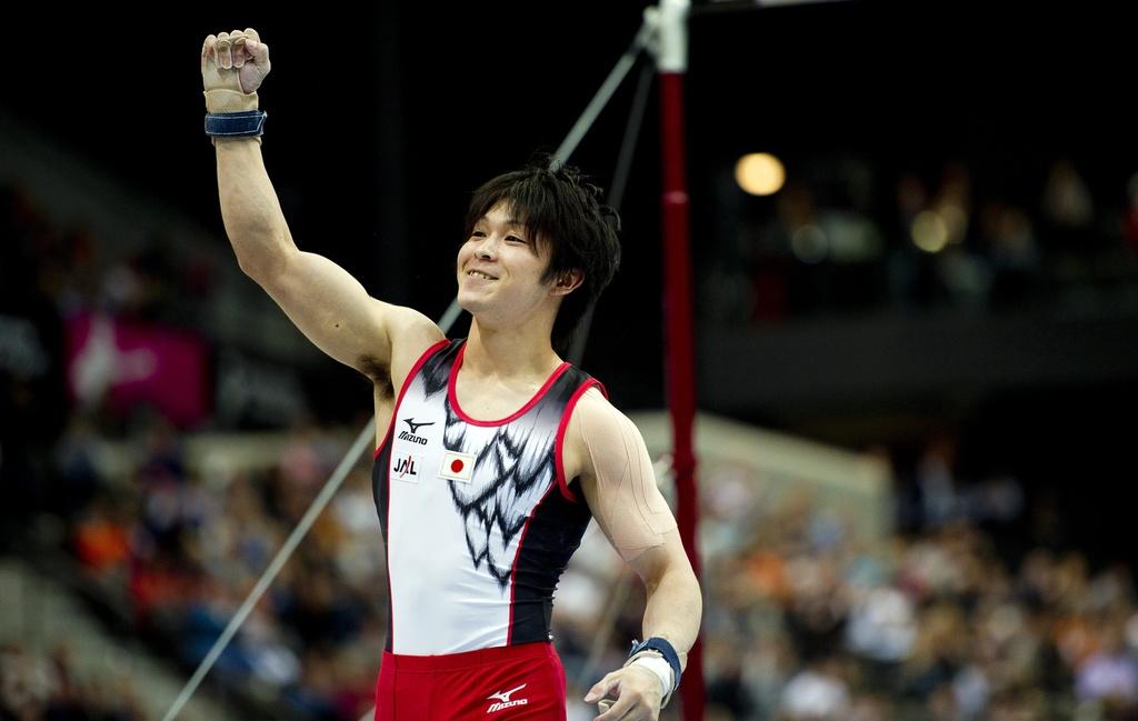 A 21 ans, Kohei Uchimura fête déjà son 2e titre mondial. [KEYSTONE - ROBIN UTRECHT]