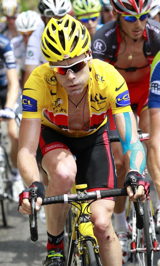 Cadel Evans, blessé, n'a pas pu rivaliser dans le col de la Madeleine. [KEYSTONE - Bas Czerwinski]