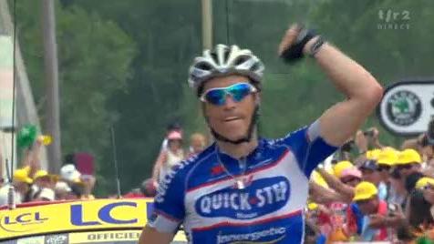 Cyclisme / Tour de France (7e étape): Sylvain Chavanel s'impose pour la 2e fois dans ce Tour de France 2010 à l'arrivée de la station des Rousses et après 4h22 d'un très bel effort