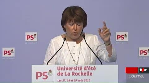 France:Martine Aubry, la secrétaire du PS a lancé le coup d'envoi de la campagne du parti socialiste en vue de l'élection présidentielle de 2012