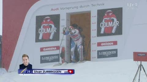 Ski alpin / Coupe du monde : Silvan Zurbriggen, meilleur Suisse du jour, prend la 6e place du super-G de Val Gardena.