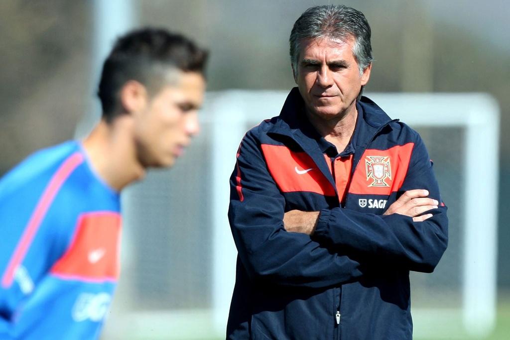 Sous la menace d'un 2e carton jaune, Ronaldo sera peut-être ménagé par Carlos Queiroz. [KEYSTONE - ESTELA SILVA]