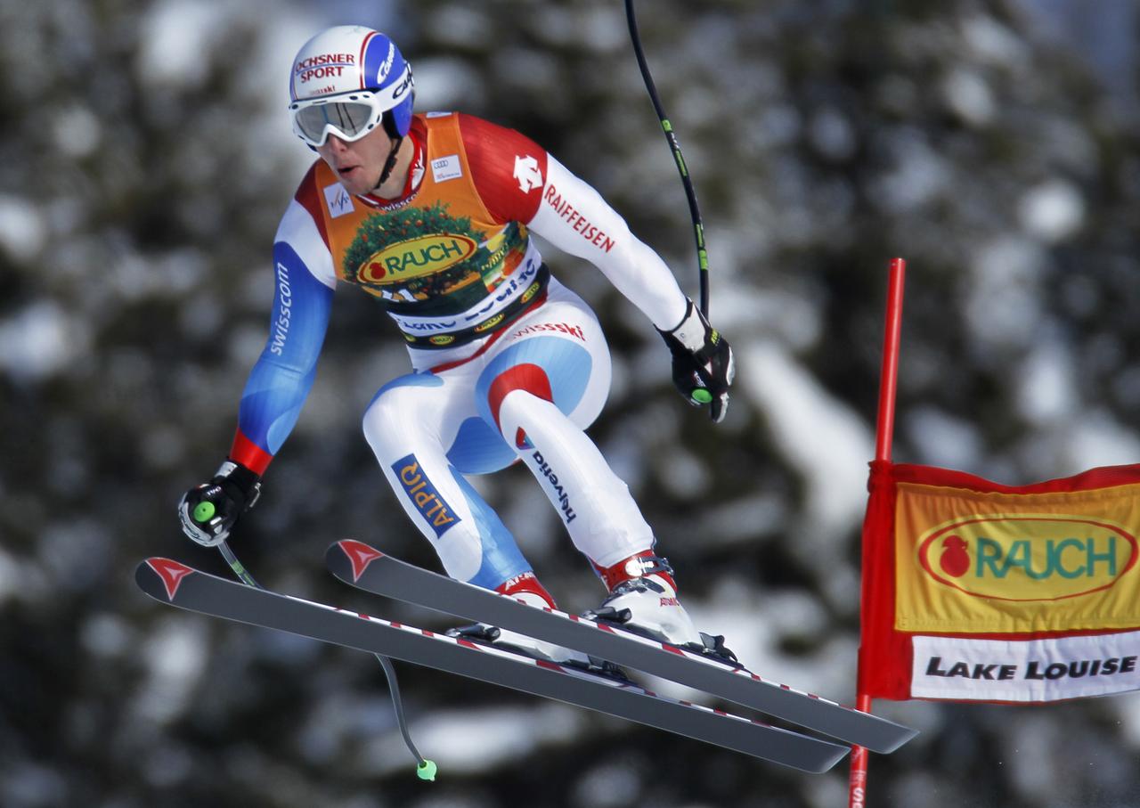 Carlo Janka est monté sur son 15e podium de Coupe du monde. [REUTERS - Mike Blake]