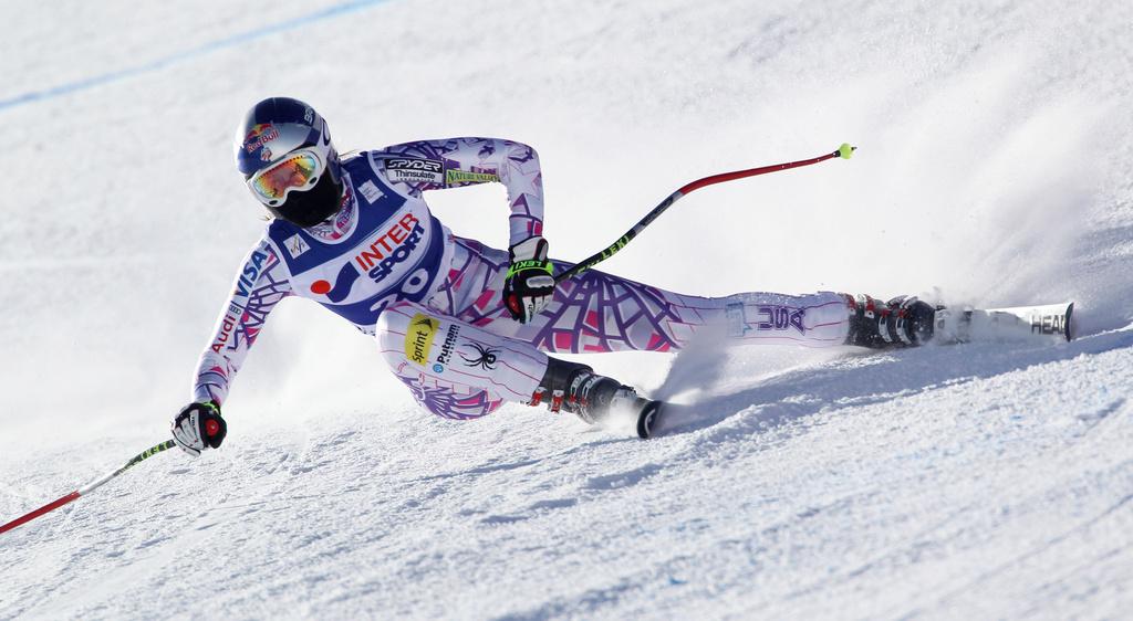Lindsey Vonn a fêté son premier succès de l'hiver en descente. [KEYSTONE - Enrico Schiavi]