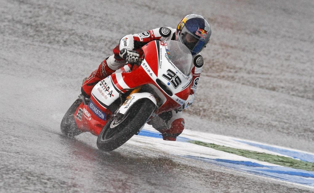 En 125cc, "Krummi" a pris la 7e place malgré l'interruption due à la pluie. [KEYSTONE - Francisco Seco]