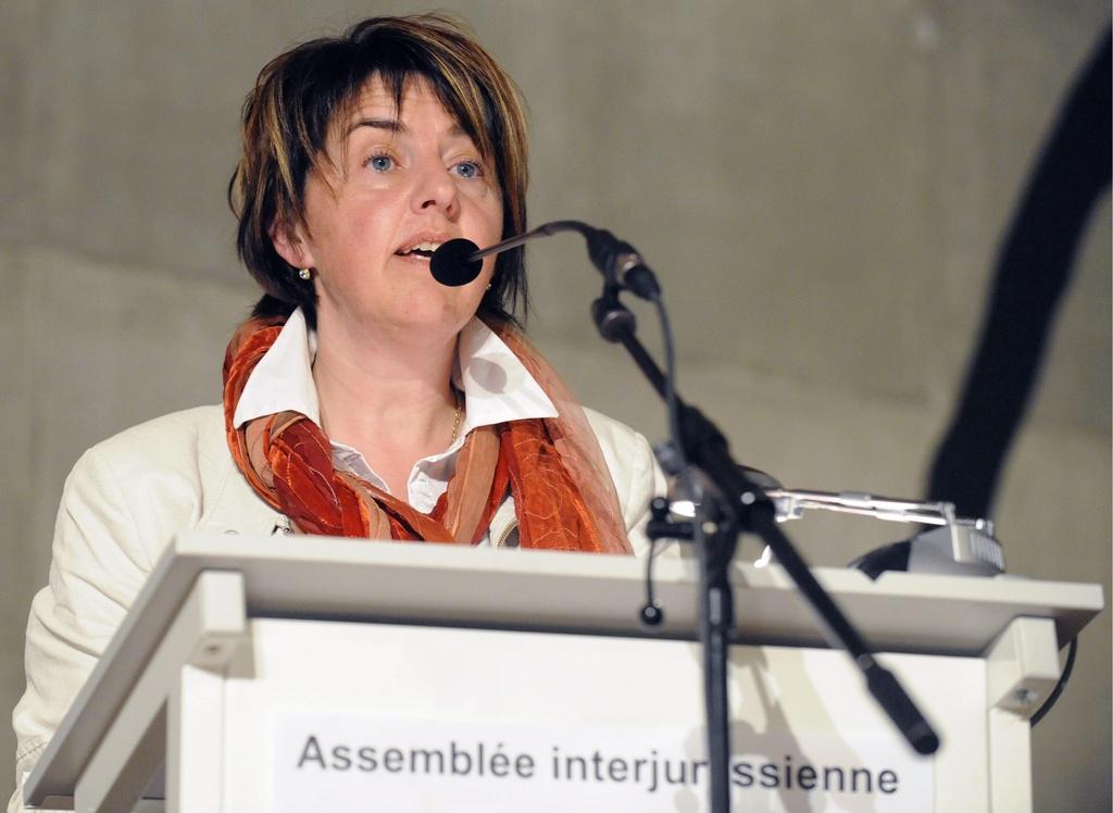 Elisabeth Baume-Schneider caracole en tête du premier tour des élections jurassiennes. [KEYSTONE - LUKAS LEHMANN]