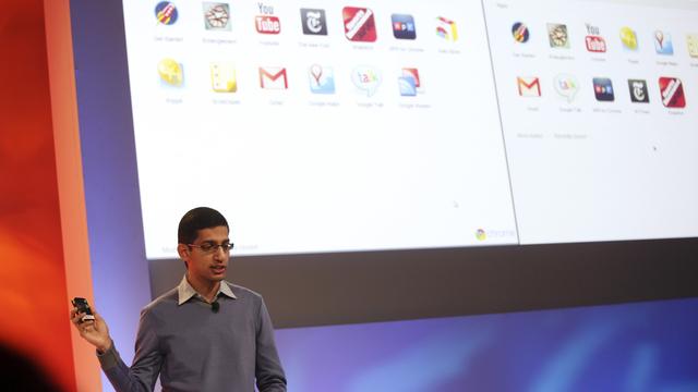 Le vice-président de Google Sundar Pichai a présenté le système Chrome OS. [Beck Diefenbach]