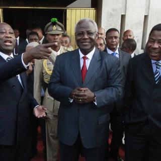 "Je vous remercie, on vous attend de nouveau", a lancé Laurent Gbagbo à ses visiteurs. [Thierry Gouegnon]