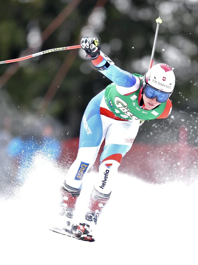 Fabienne Suter, 10e, a signé son meilleur résultat de la saison en géant. [KEYSTONE - Herbert Neubauer]