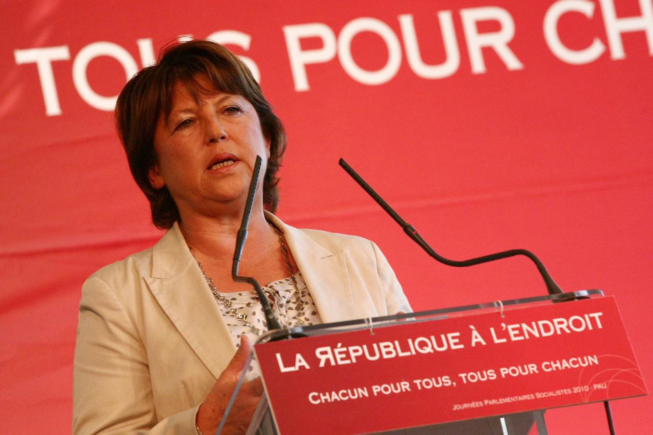 Le Parti socialiste dirigé par Martine Aubry est le grand vainqueur de ce second tour. [REUTERS - � Stringer France / Reuters]