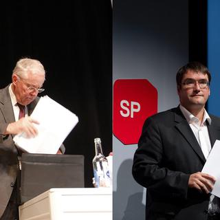 Christoph Blocher et Christian Levrat se lancent dans les fédérales 2011.