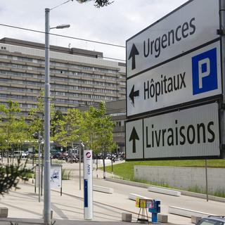 Le bâtiment principal du Centre Hospitalier Universitaire Vaudois (CHUV). [Keystone - Laurent Gillieron]