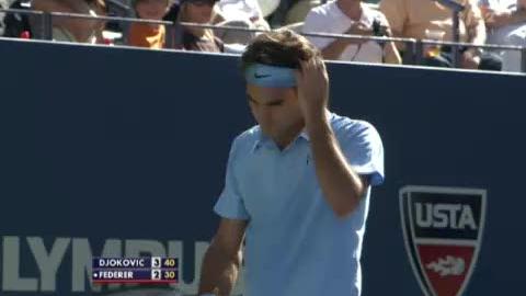 Tennis / US Open (1/2): Djokovic (SRB) – Federer. 1er set. Un incident avec un juge de ligne et le break pour Djokovic