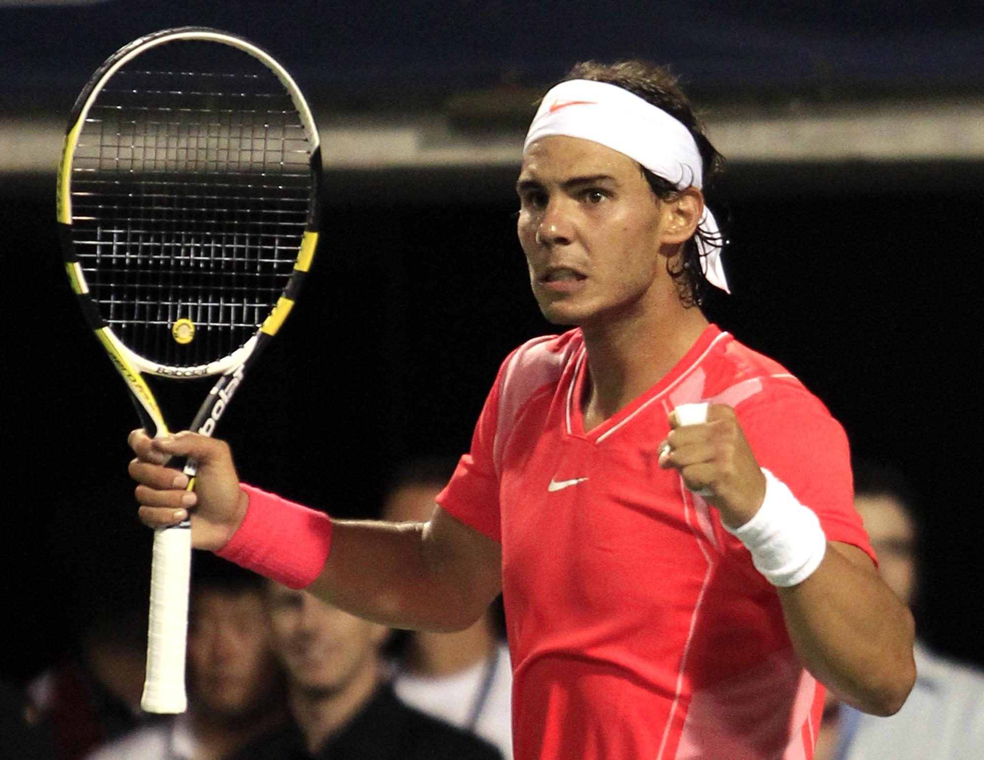 Rafael Nadal court après un sixième titre cette année.