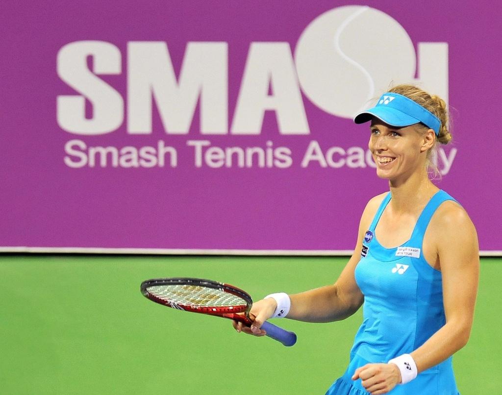 Malgré l'élimination, Dementieva quittera Doha avec le sourire. [KEYSTONE - Stringer]