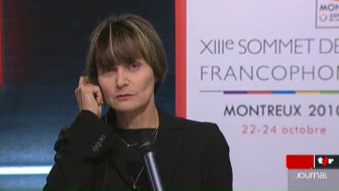Sommet de la Francophonie: entretien avec la conseillère fédérale Micheline Calmy-Rey