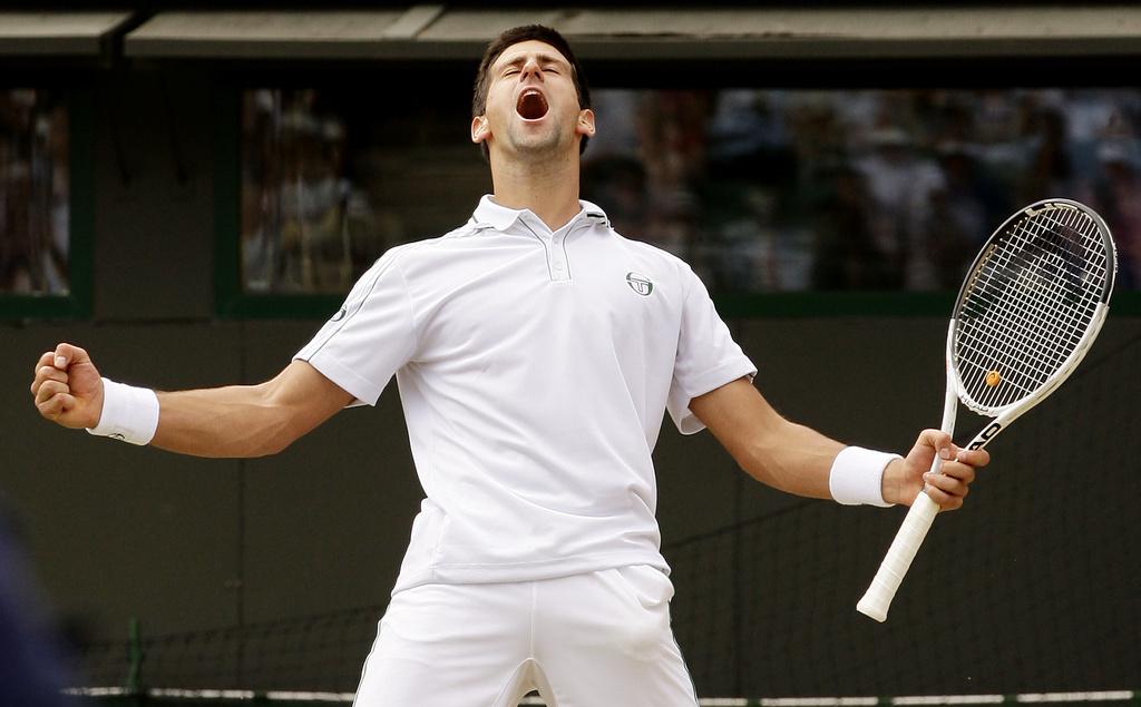 Djokovic exulte après avoir croqué Lu. [KEYSTONE - Jon Super]