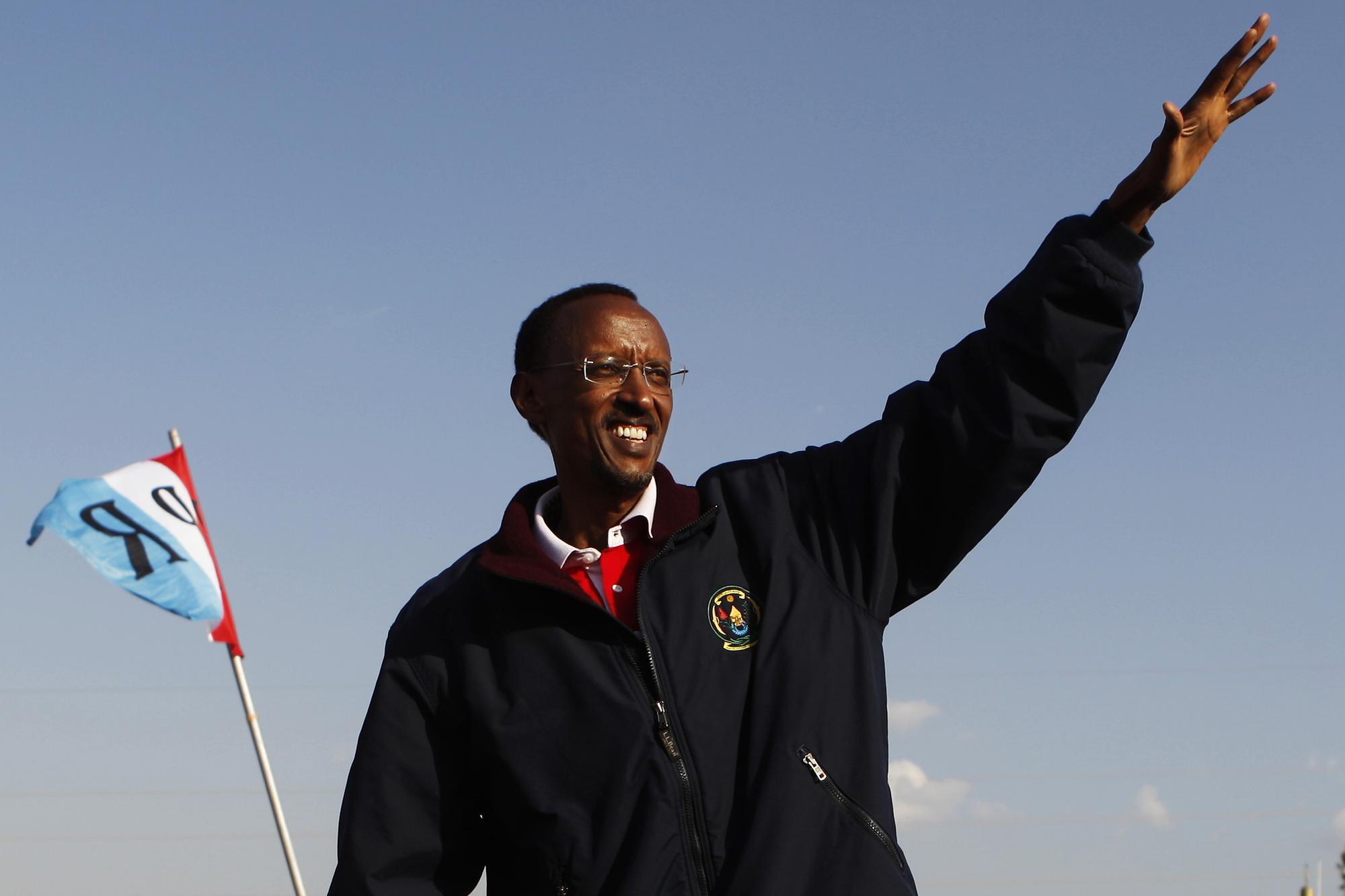 Le président rwandais Paul Kagame lors d'un meeting