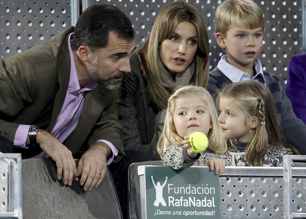 Le Prince Felipe a assisté à la partie avec sa petite famille. [Keystone - CHEMA MOYA]