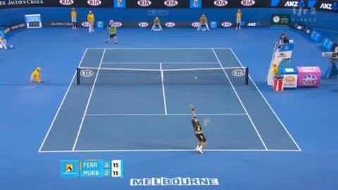 Tennis / Open d'Australie (2e demi-finale): David Ferrer commet moins d'erreurs que Andy Murray au 1er set