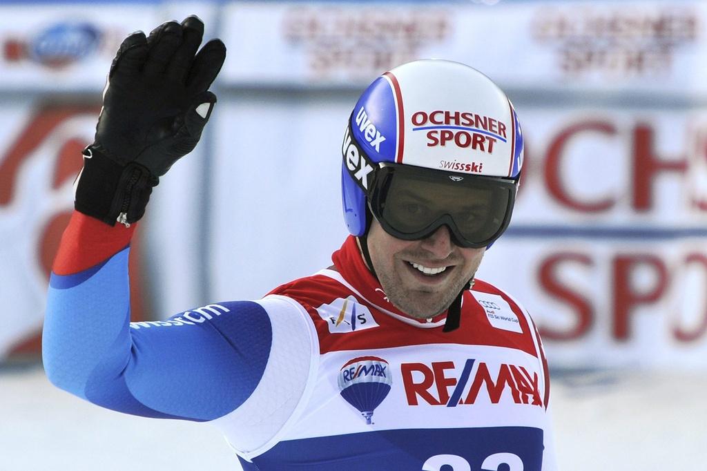 Daniel Albrecht a pris part à sa première descente depuis sa chute à Kitzbuehel en 2009. [KEYSTONE - PETER SCHNEIDER]