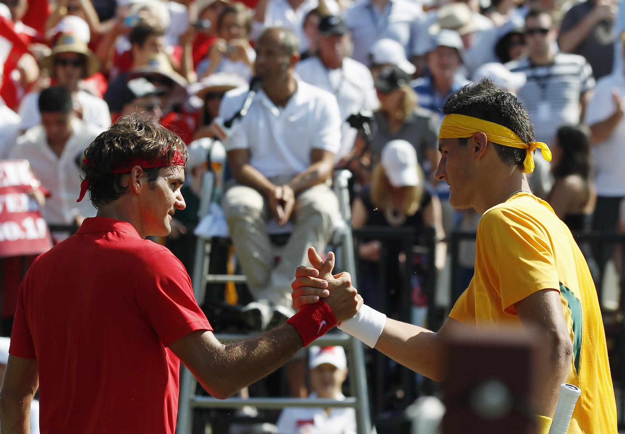 Federer a rempli sa mission en remportant son 2e simple facee à Tomic. [Daniel Munoz]