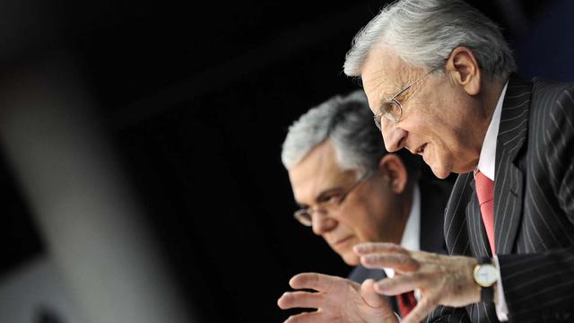 Lucas Papademos a longtemps été le bras droit de Jean-Claude Trichet à la BCE. [Thomas Lohnes]