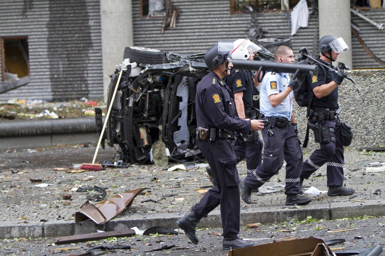 La police et l'armée norvégiennes sont en état d'alerte. [AFP - Thomas Winje Oijord]