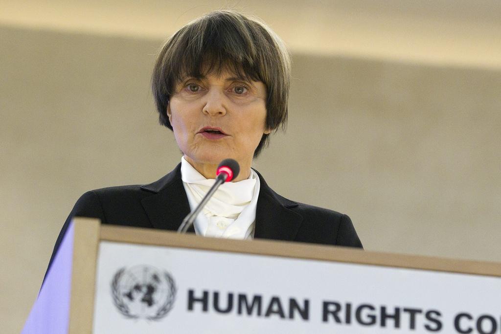 Micheline Calmy-Rey a exigé que les violences cessent immédiatement en Libye et que leurs auteurs soient poursuivis. [KEYSTONE - SALVATORE DI NOLFI]