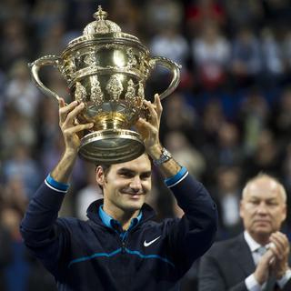Roger Federer a remporté le tournoi de Bâle dimanche 6 novembre 2011. [Ennio Leanza]
