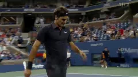 Tennis / US Open: Roger Federer s'envole vers la victoire... Break magnifique du Suisse!