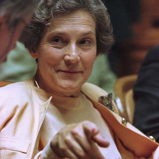 Suzette Sandoz en 1998 sur les bancs libéraux du Conseil national. [Alessandro della Valle]
